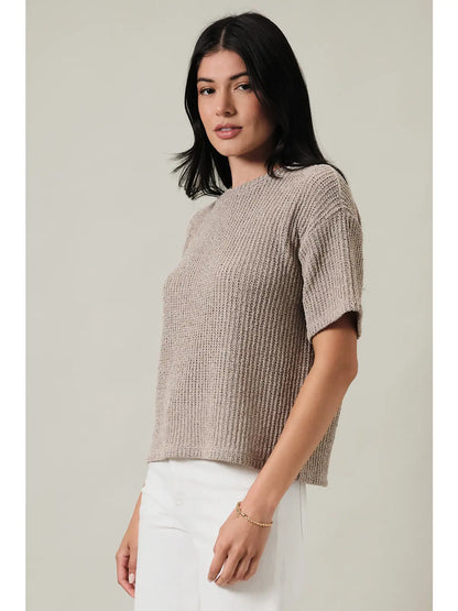 Sandstone Waffle Knit Tee