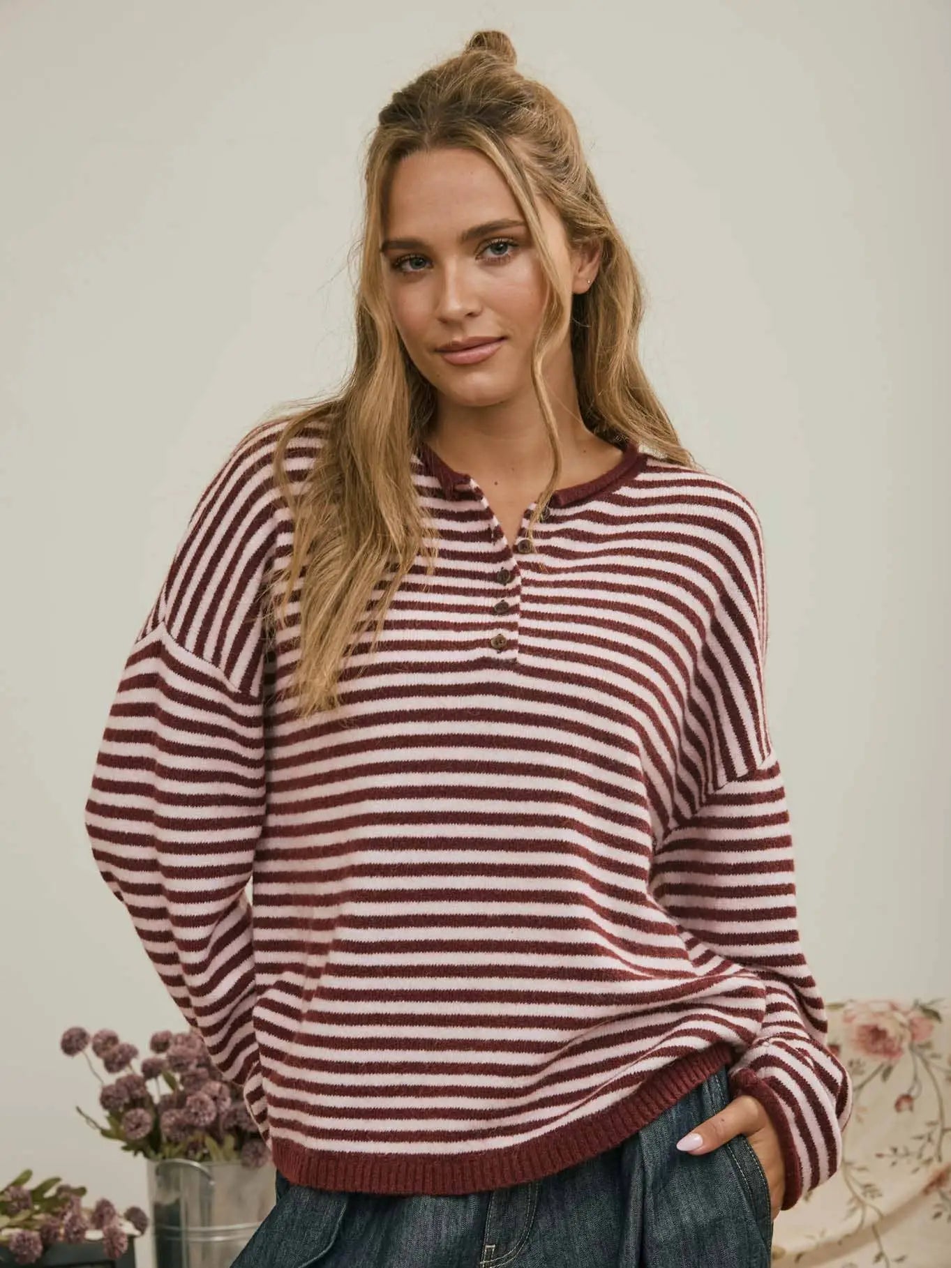 Merlot Stripe Sweater