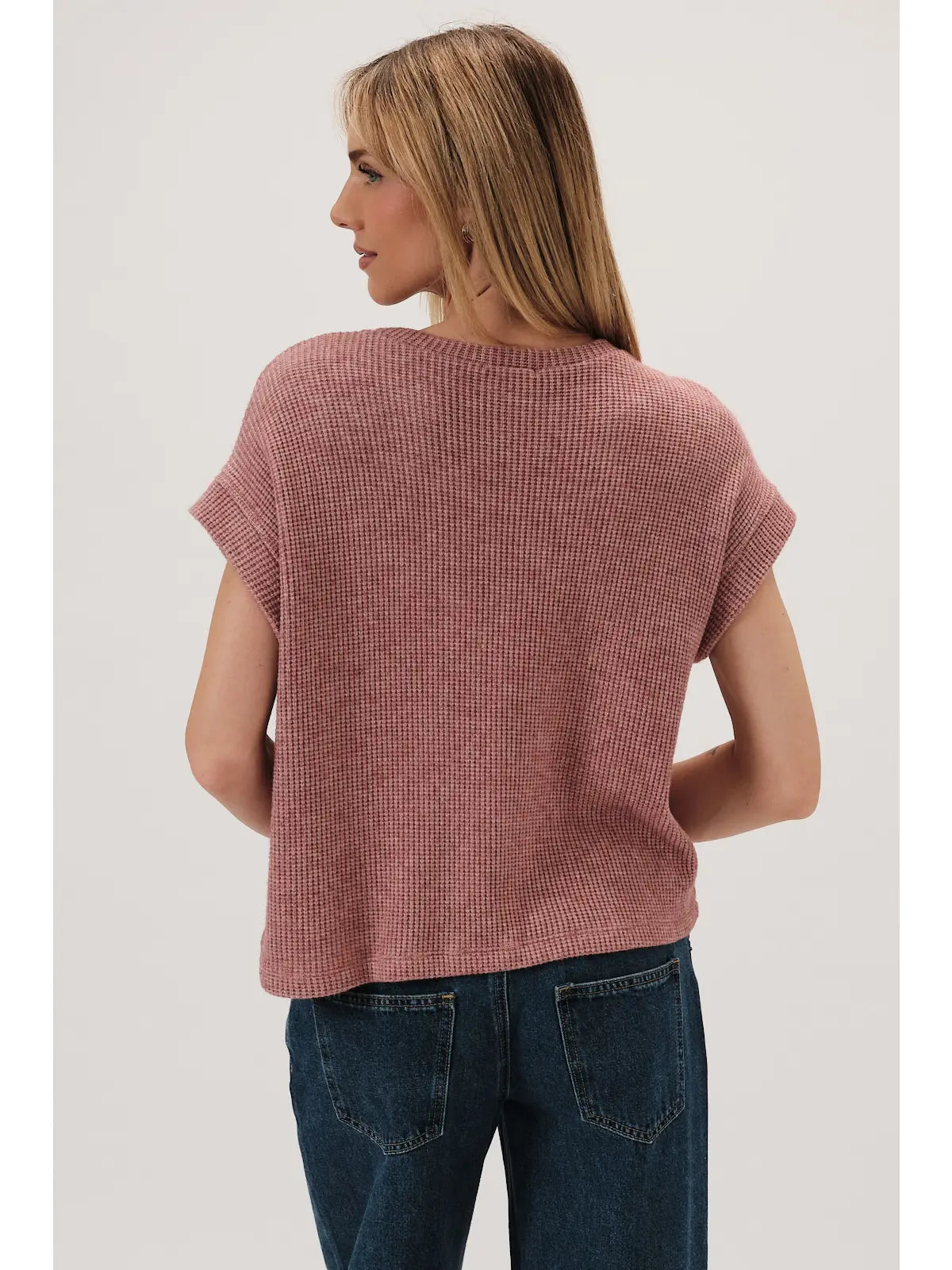 Rosewood Waffle Knit Tee