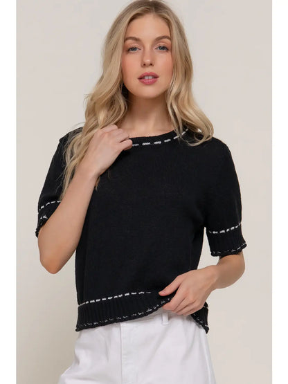 Marlowe Knit Top in Black