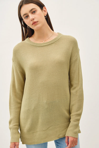 Everyday Boyfriend Fit Waffle Sweater