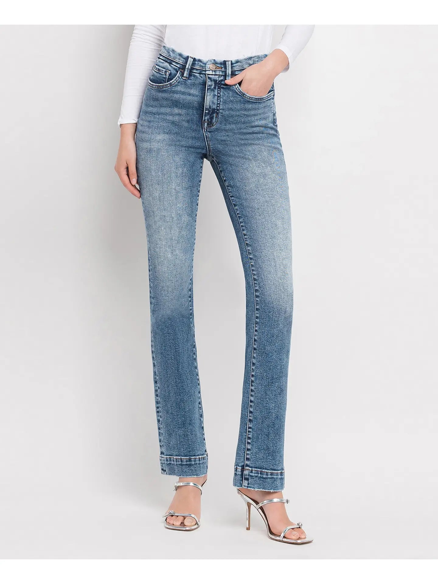 Lovervet Tummy Control High Rise Trouser Hem Bootcut Jeans