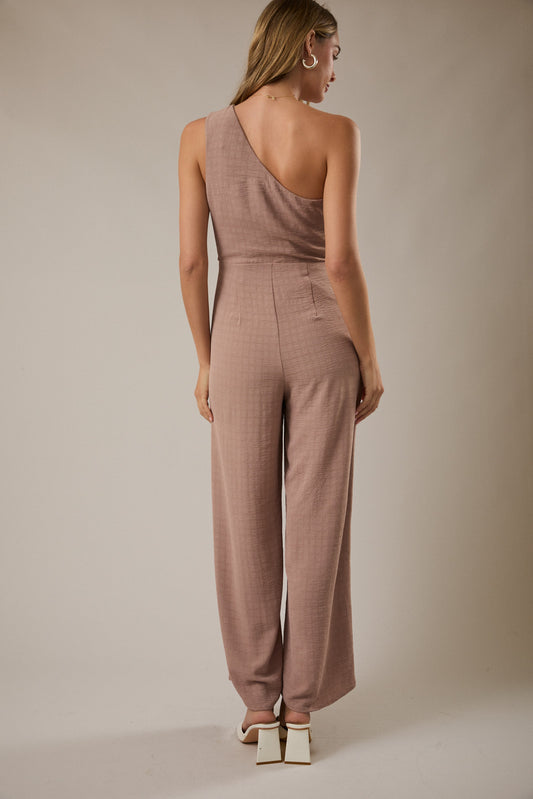 The One-Shoulder Muse Ruched Jumpsuit