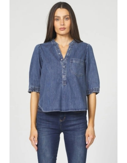 Dear John | Sidney Puff Sleeve Denim Top