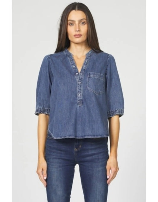 Dear John | Sidney Puff Sleeve Denim Top