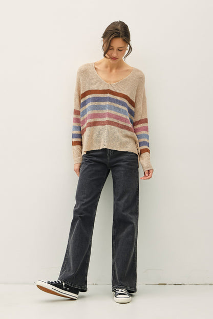Rainbow Breeze Striped Sweater