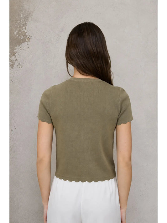 The Everly Scallop Short Sleeve Cardigan