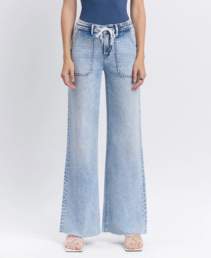 The Traveler Wide Leg Drawstring Denim