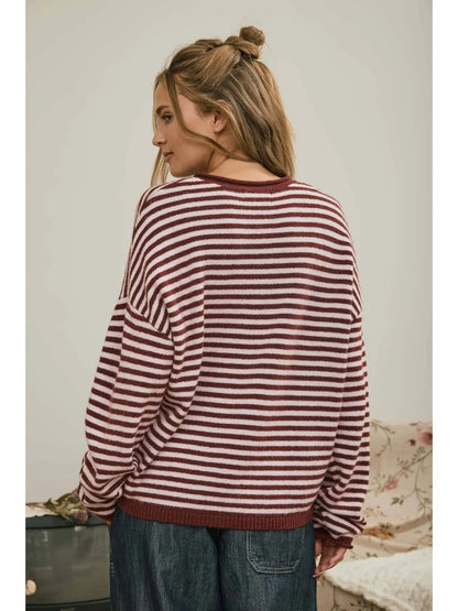 Merlot Stripe Sweater