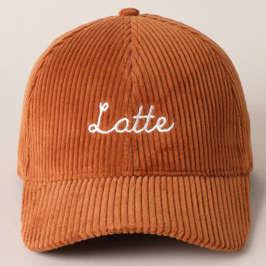 Latte Corduroy Baseball Cap