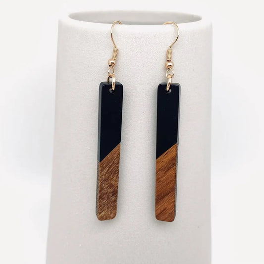 Wood & Resin Pendant Earrings