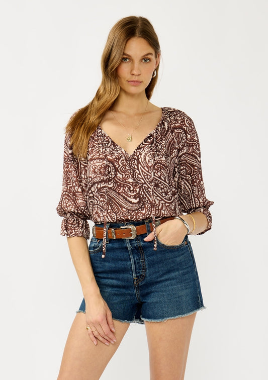 The Prairie Paisley Tie Neck Blouse
