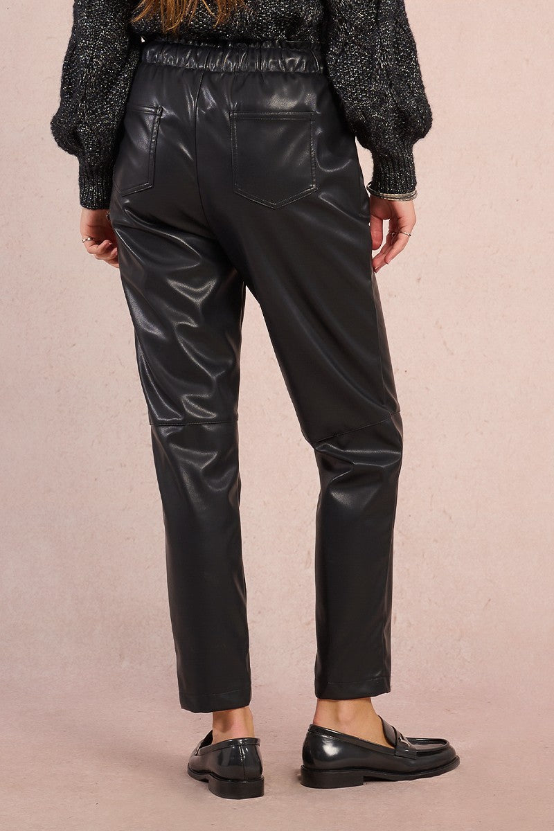 Molly Bracken | Faux Leather Tie Waist Pants