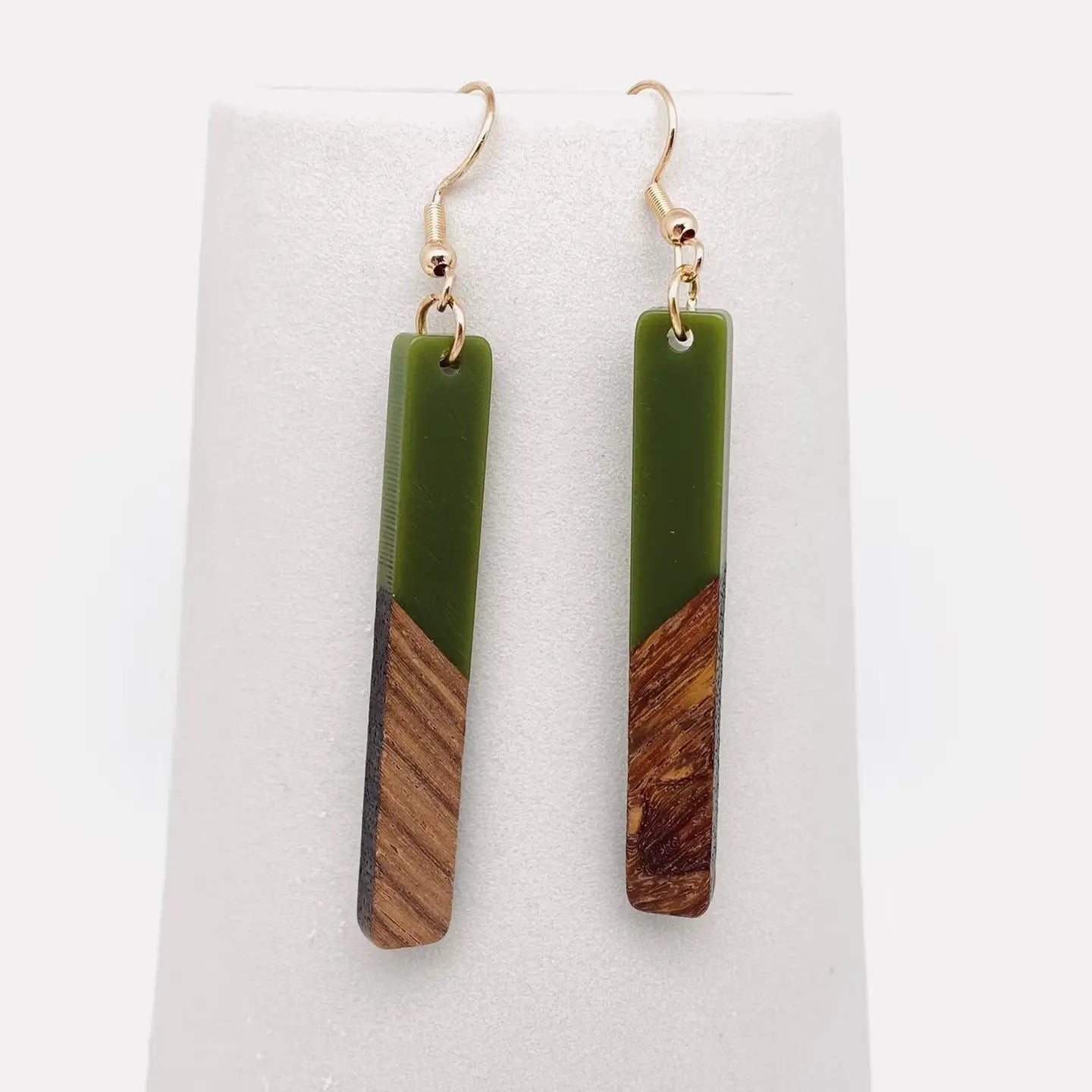 Wood & Resin Pendant Earrings