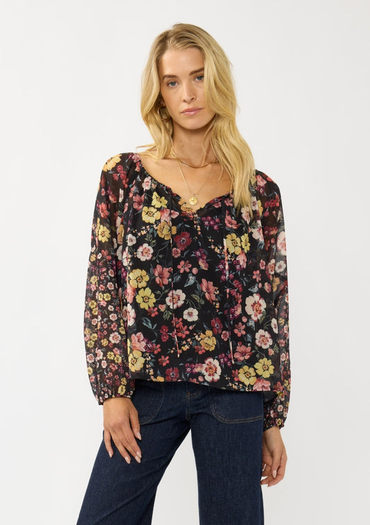 The Maple Blossom Tie Neck Blouse