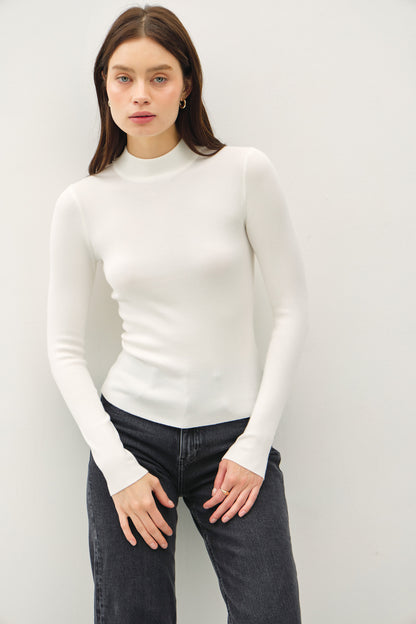 The Lucy Fitted Mock Neck Sweater