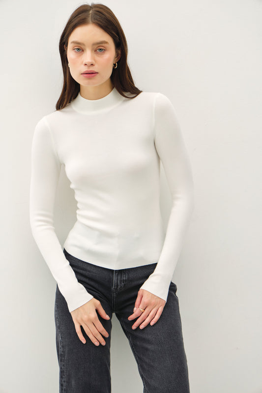 The Lucy Fitted Mock Neck Sweater