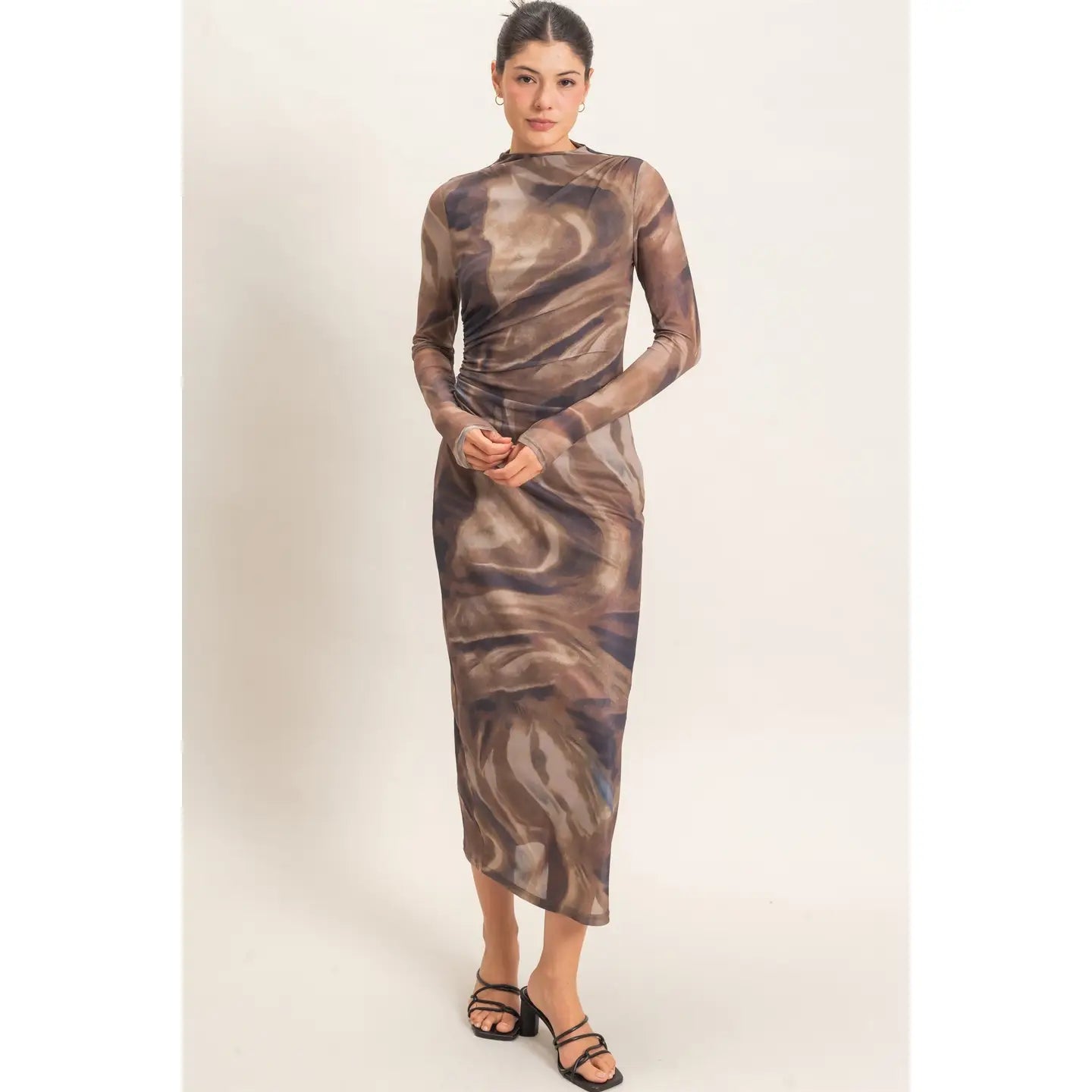 Mocha Muse Mesh Dress