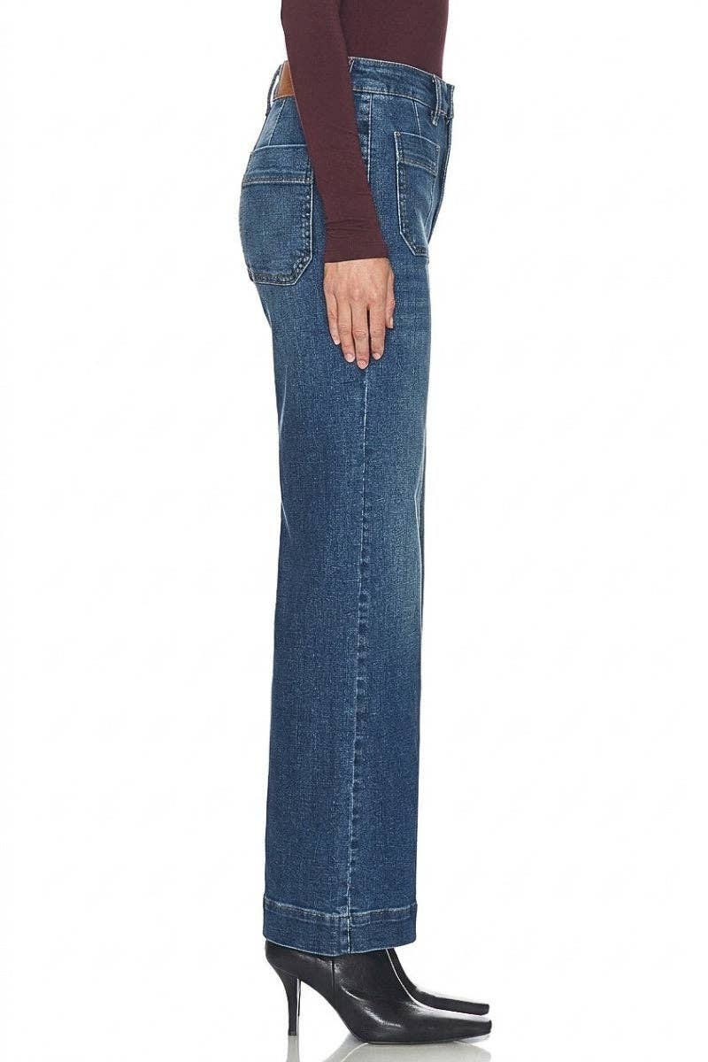 High Rise Tummy Control Wide Leg Jeans