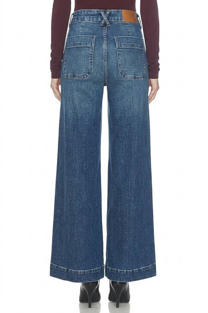 High Rise Tummy Control Wide Leg Jeans