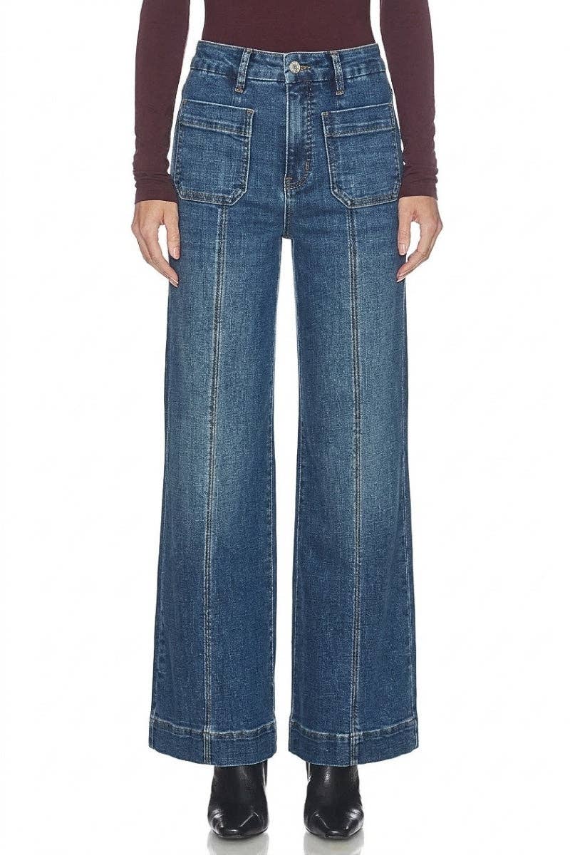 High Rise Tummy Control Wide Leg Jeans