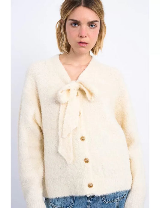 Molly Bracken | Knitted Tie Collar Cardigan