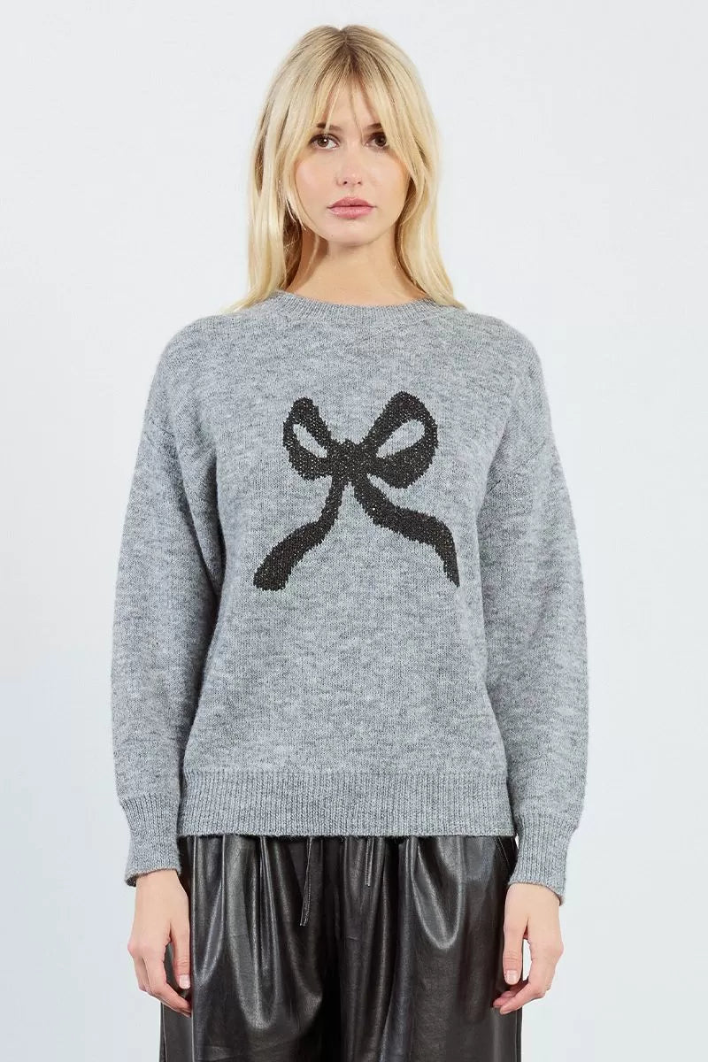 Molly Bracken | Knitted Bow And Bling Sweater