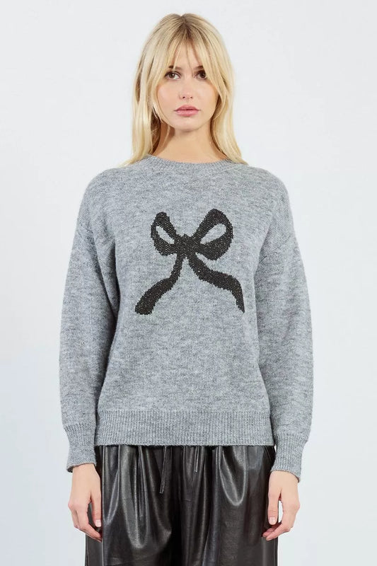 Molly Bracken | Knitted Bow And Bling Sweater