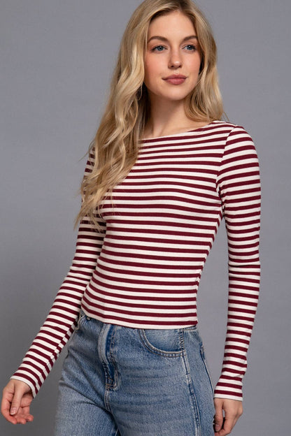 The Bordeaux Stripe Top