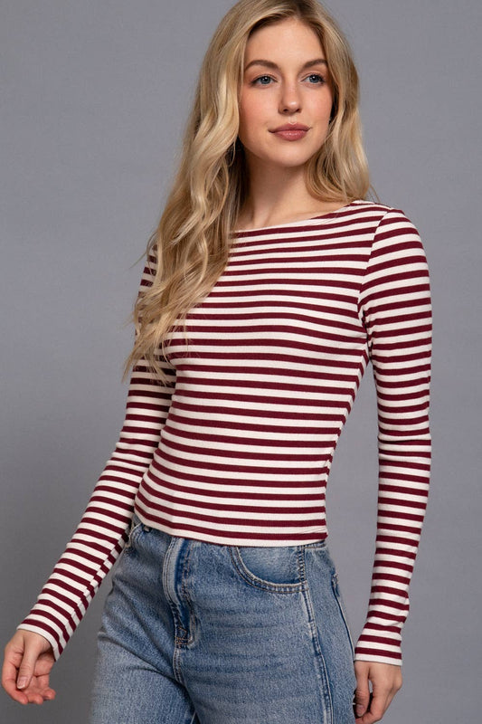 The Bordeaux Stripe Top