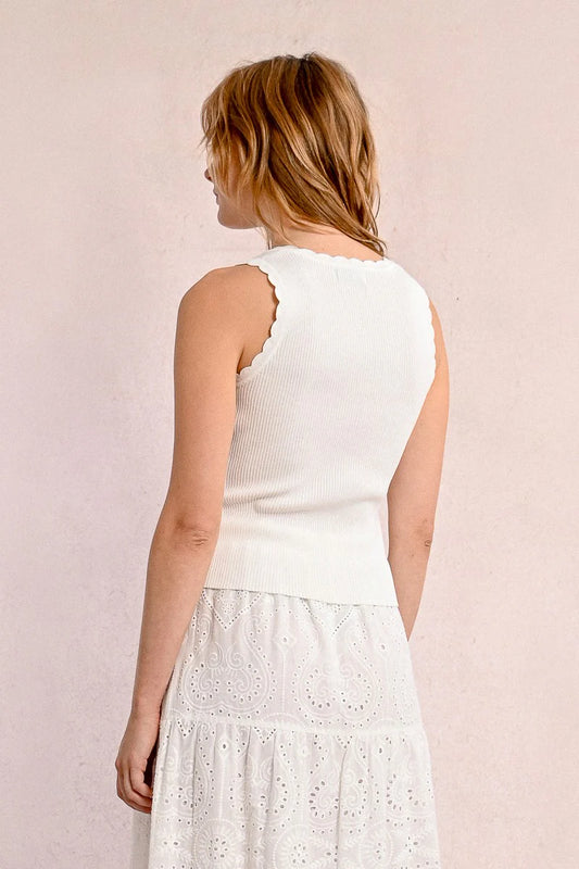Molly Bracken | Ivory Shores Scalloped Tank