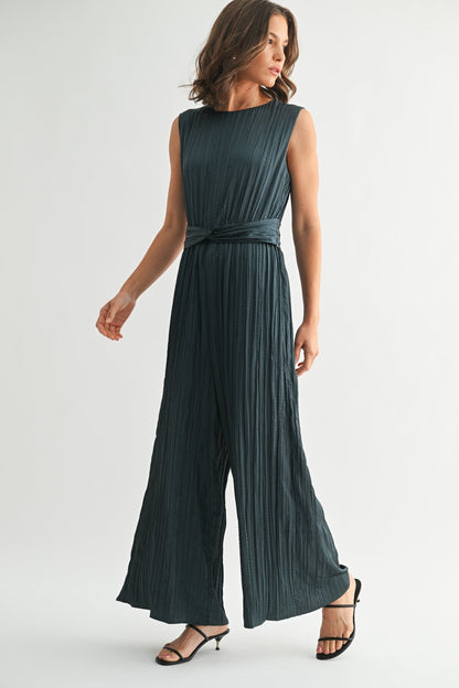 The Timeless Teal Satin Jumpsuit