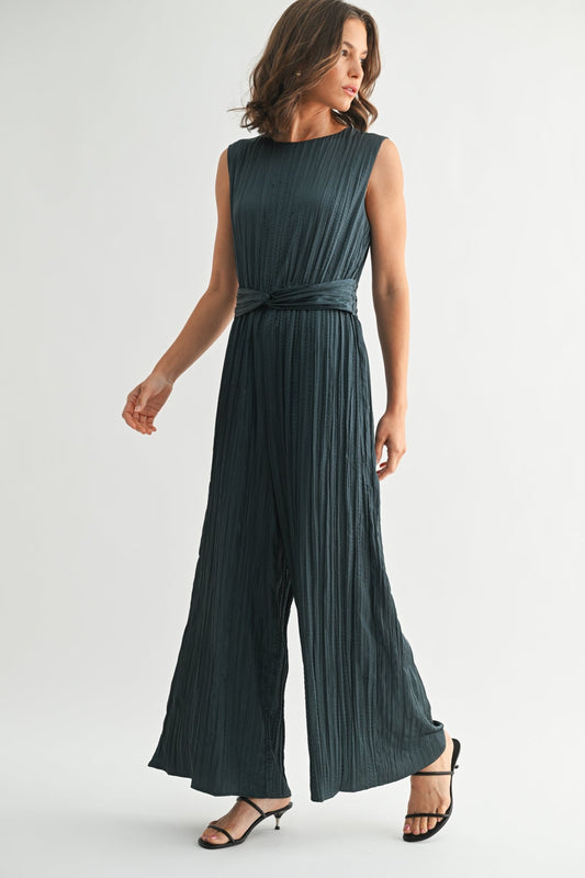 The Timeless Teal Satin Jumpsuit