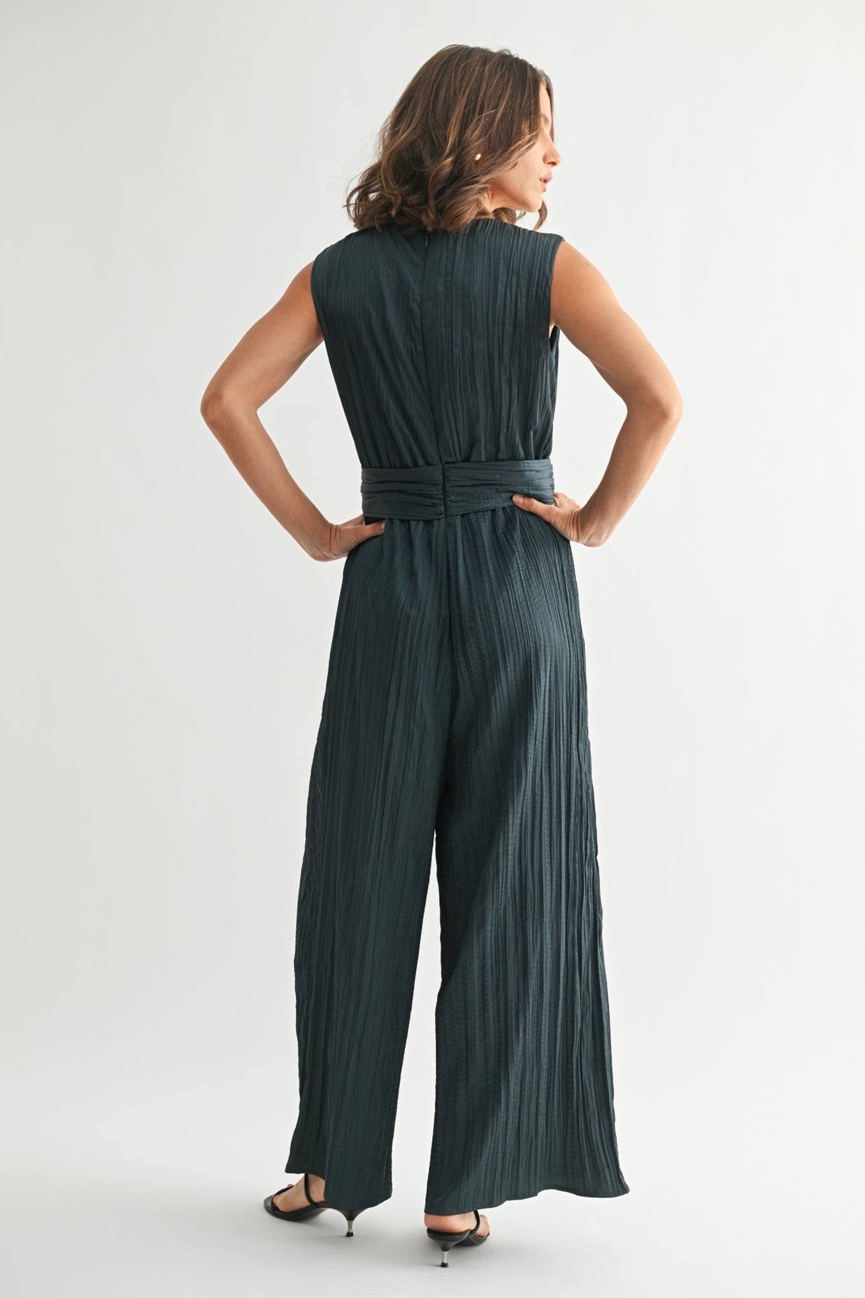 The Timeless Teal Satin Jumpsuit
