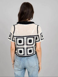 RD Style | Lasa Short Sleeve Shirt Collared Cardigan