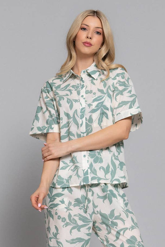 Willow & Sea Collared Top