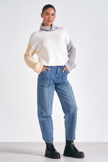 Elan The Neutral Block Turtleneck