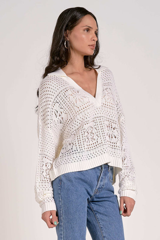 Elan | Crochet Polo Top