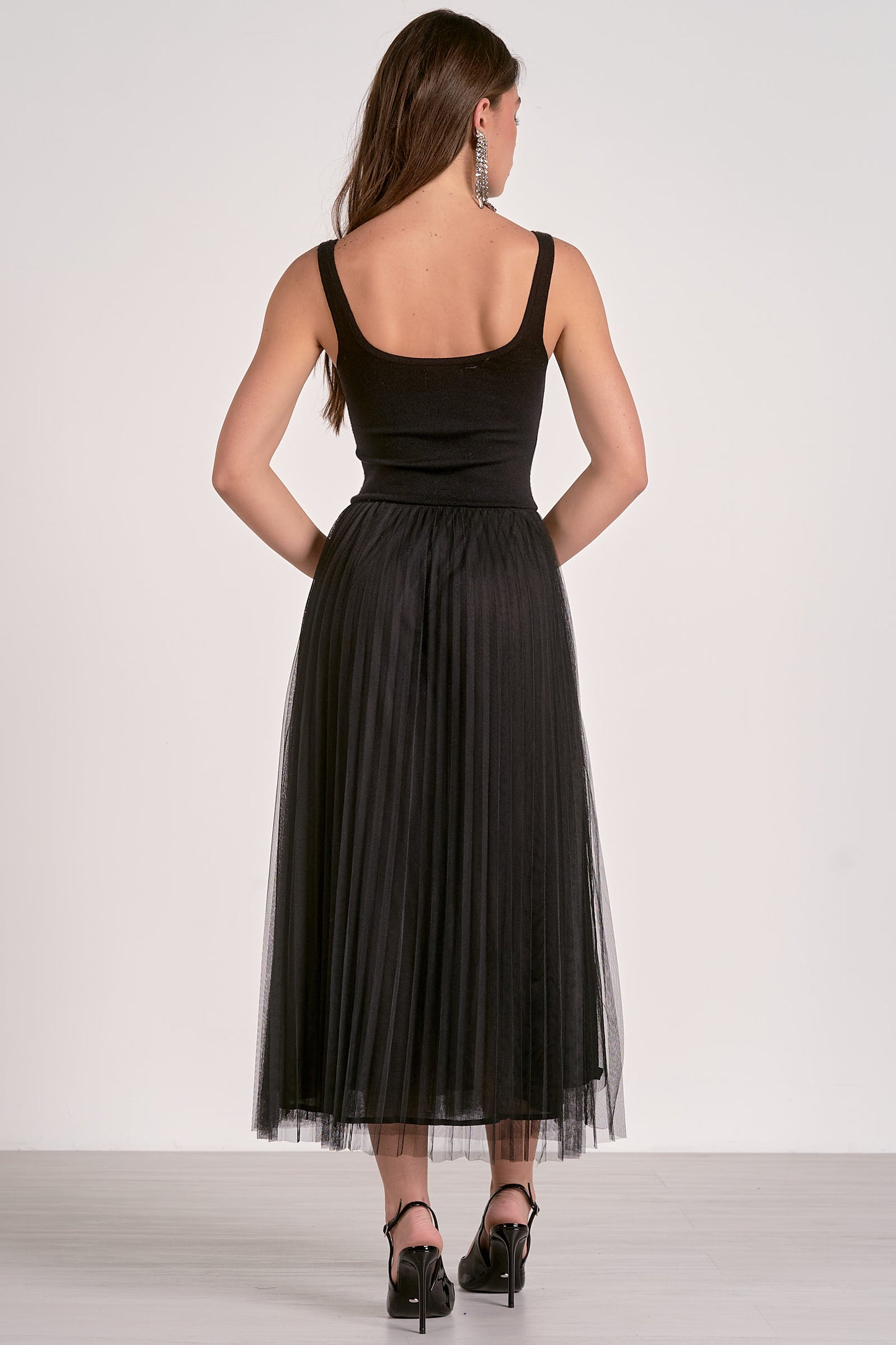 Elan Maxi Tulle Tank Dress
