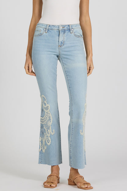 Dear John Rosa Cropped Bootcut Lace Jeans