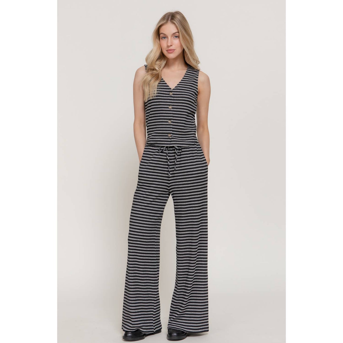 Harbor Stripe Button Tank